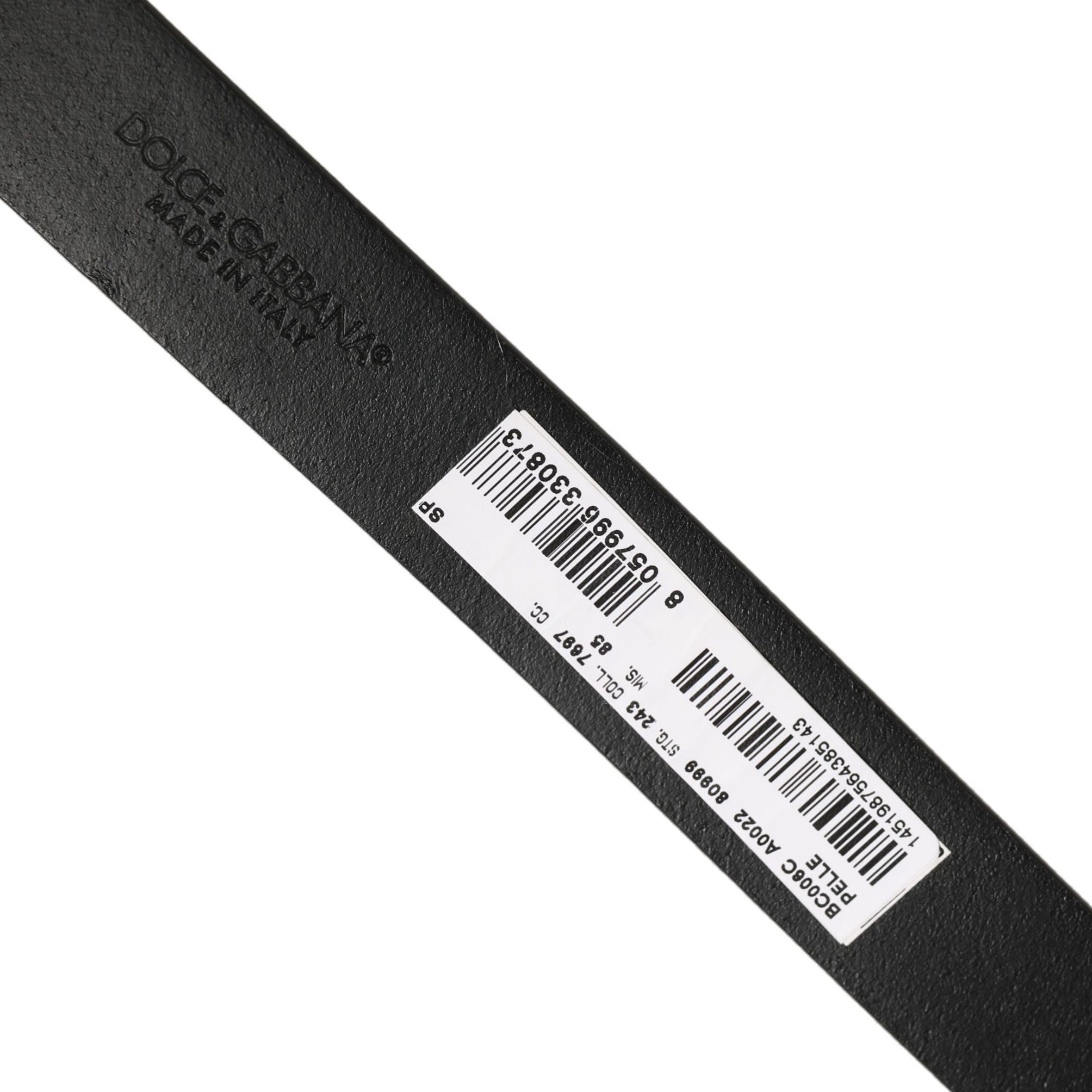 Dolce & Gabbana Black Classic Leather Silver Tone Buckle Belt