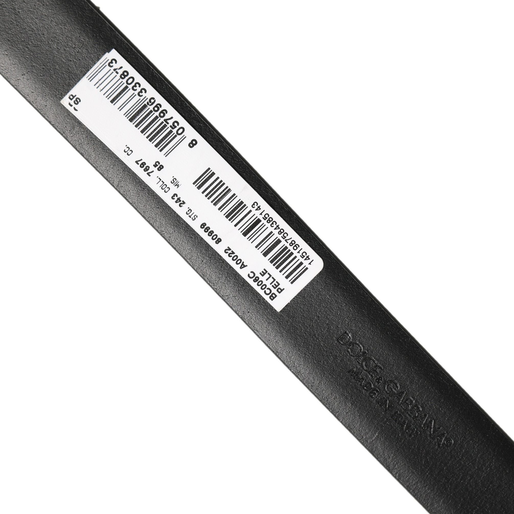 Dolce & Gabbana Black Classic Leather Silver Tone Buckle Belt