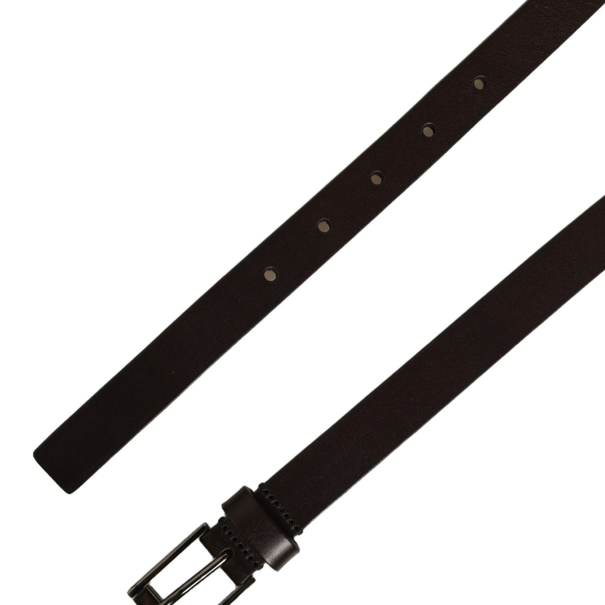 Dolce & Gabbana Brown Leather Double Wrap Metal Buckle Belt