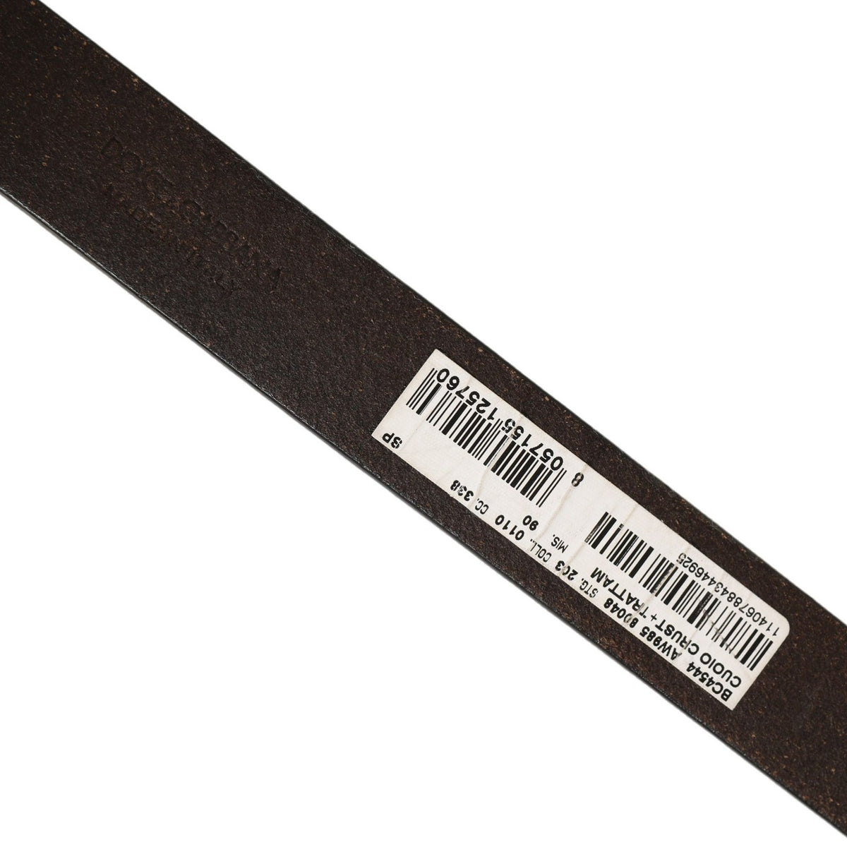 Dolce & Gabbana Brown Leather Silver Tone Metal Buckle Belt