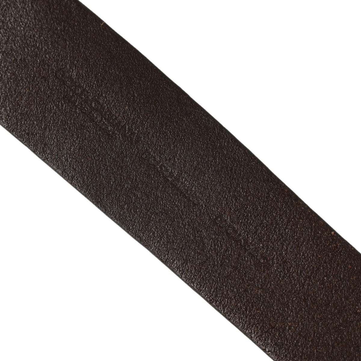 Dolce & Gabbana Belt Brown Leather Double Prong Metal Buckle