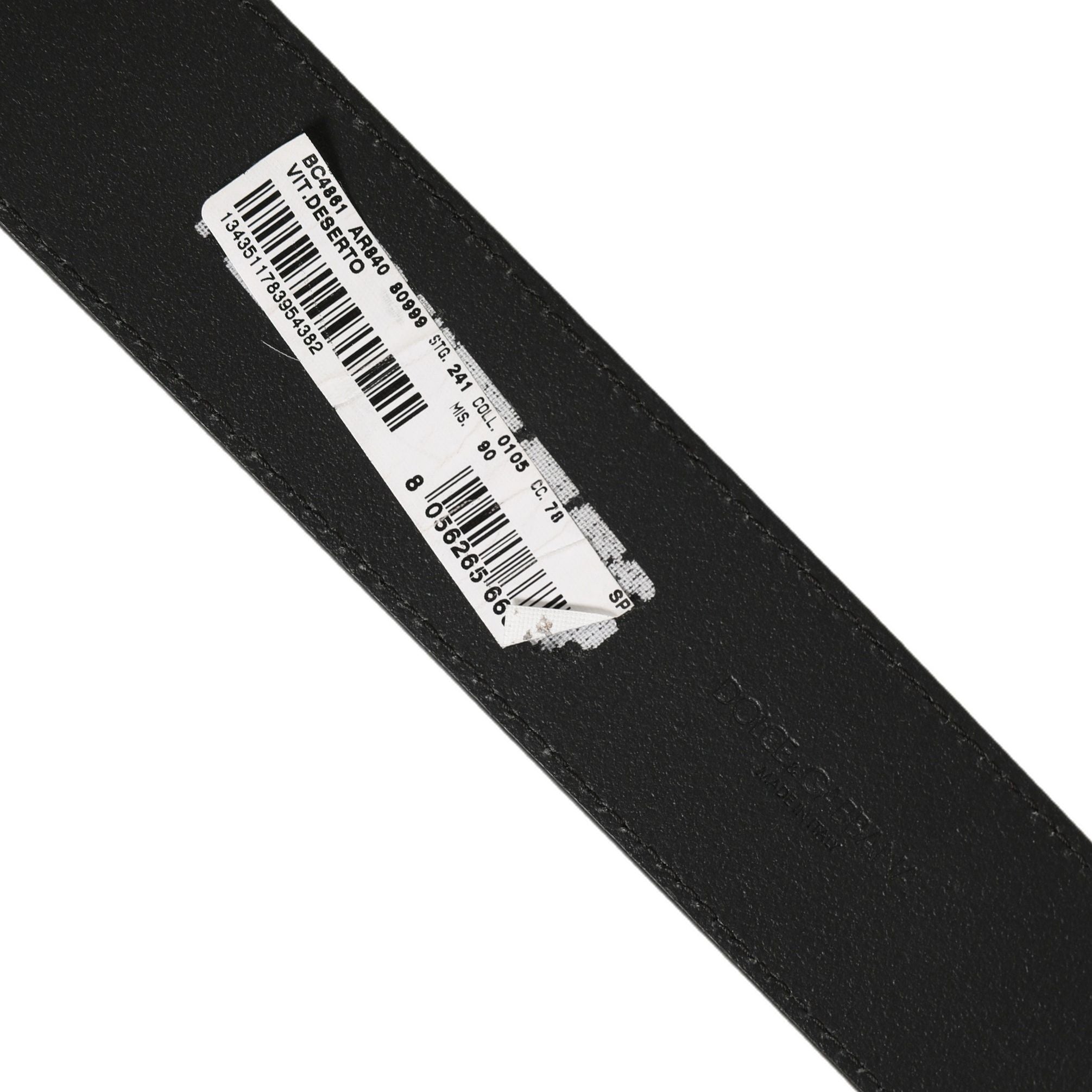 Dolce & Gabbana Black Leather Anchor Logo Metal Buckle Belt