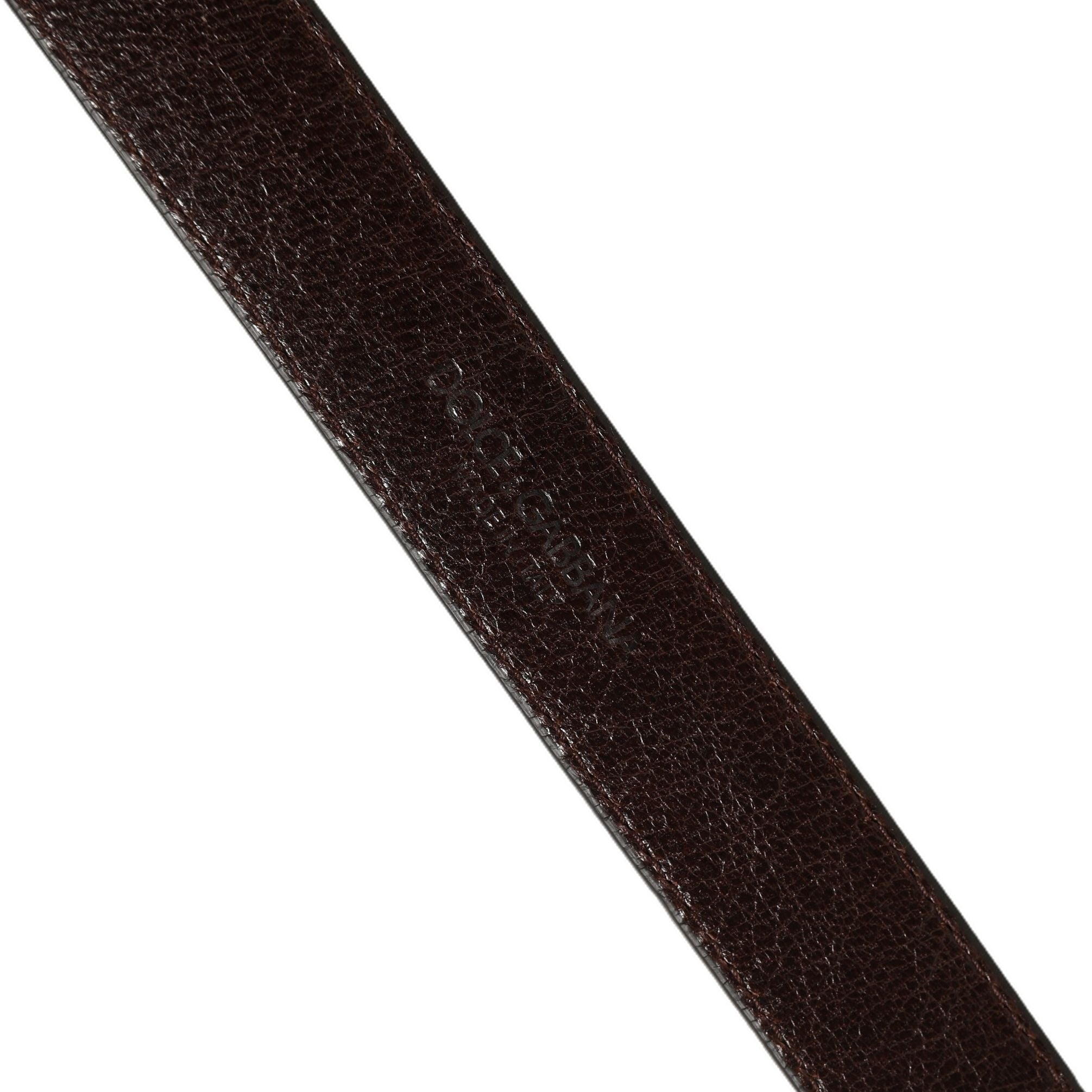 Dolce & Gabbana Men Brown Leather Gold Tone Metal Buckle Belt