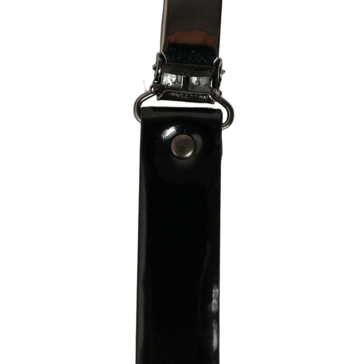 Dolce & Gabbana Black Adjustable Silver Metal Clips Suspenders