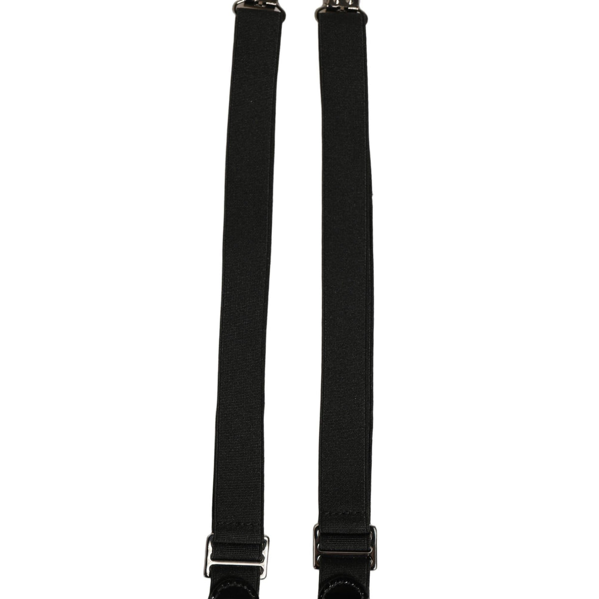 Dolce & Gabbana Black Adjustable Silver Metal Clips Suspenders