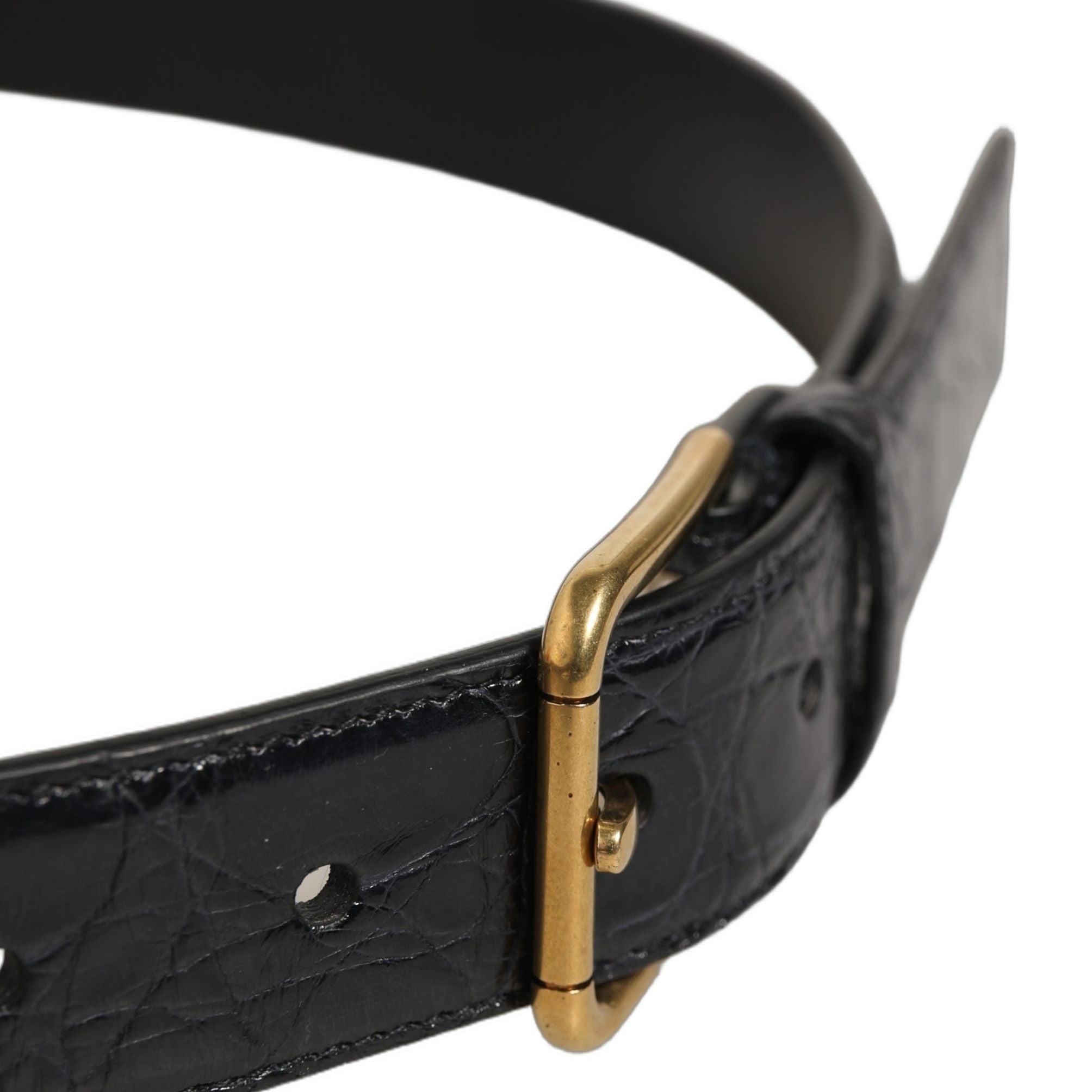 Dolce & Gabbana Beige Black Woven Leather Metal Buckle Belt