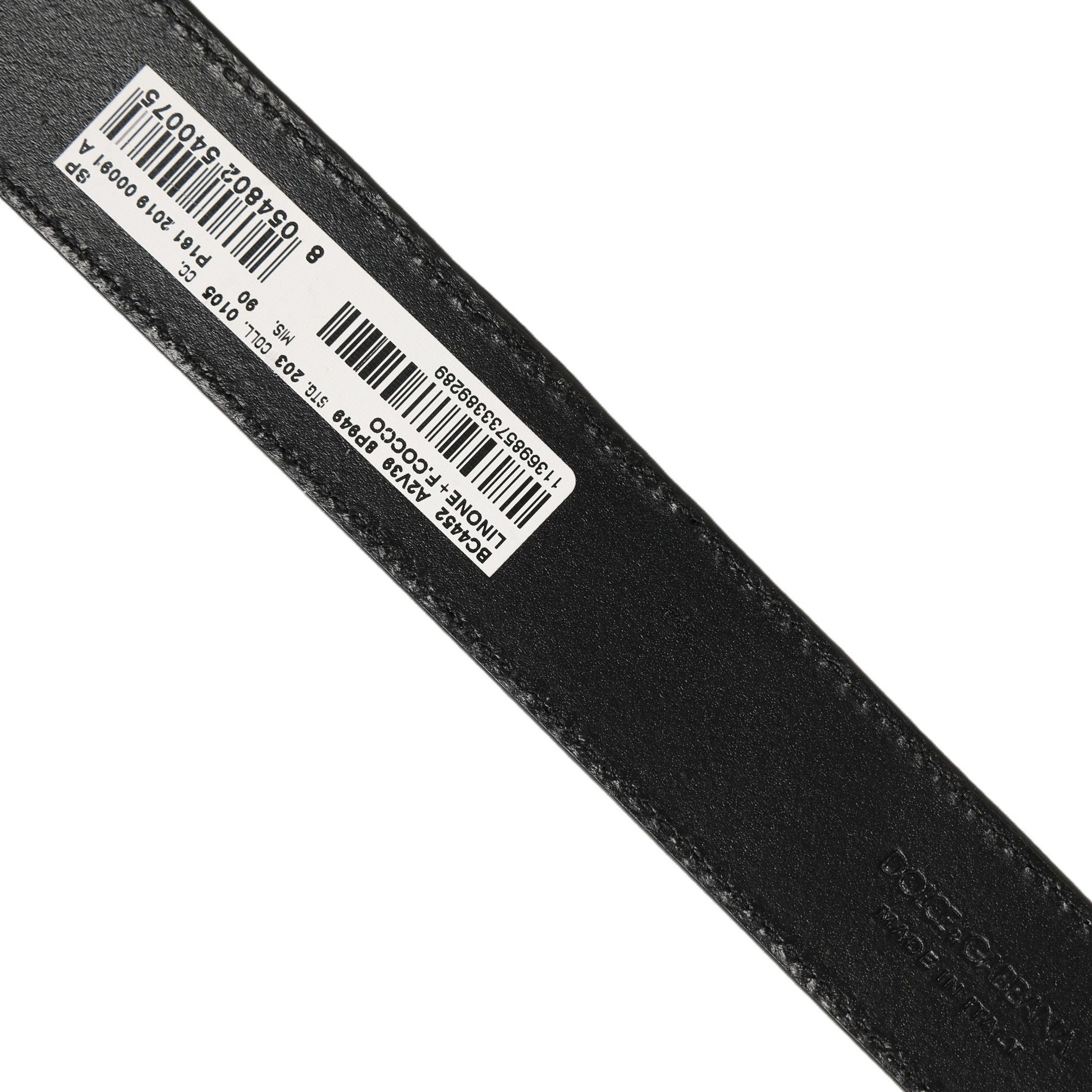 Dolce & Gabbana Beige Black Woven Leather Metal Buckle Belt