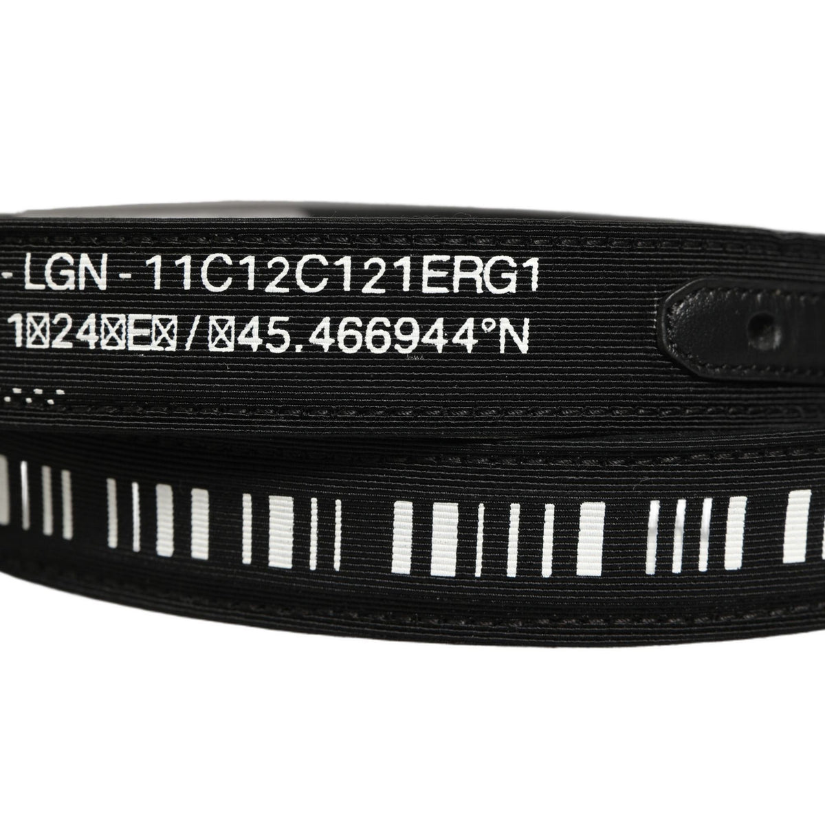 Dolce & Gabbana Black Fabric Leather Barcode Silver Buckle Belt