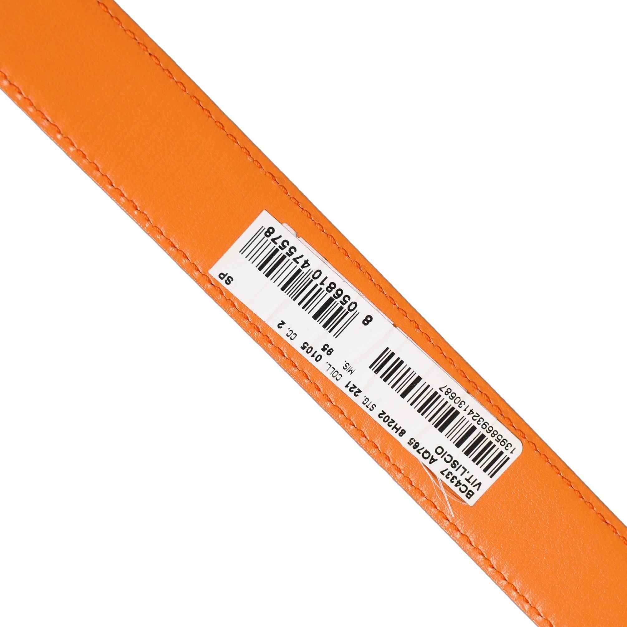 Dolce & Gabbana Orange Leather Silver Tone Metal Buckle Belt