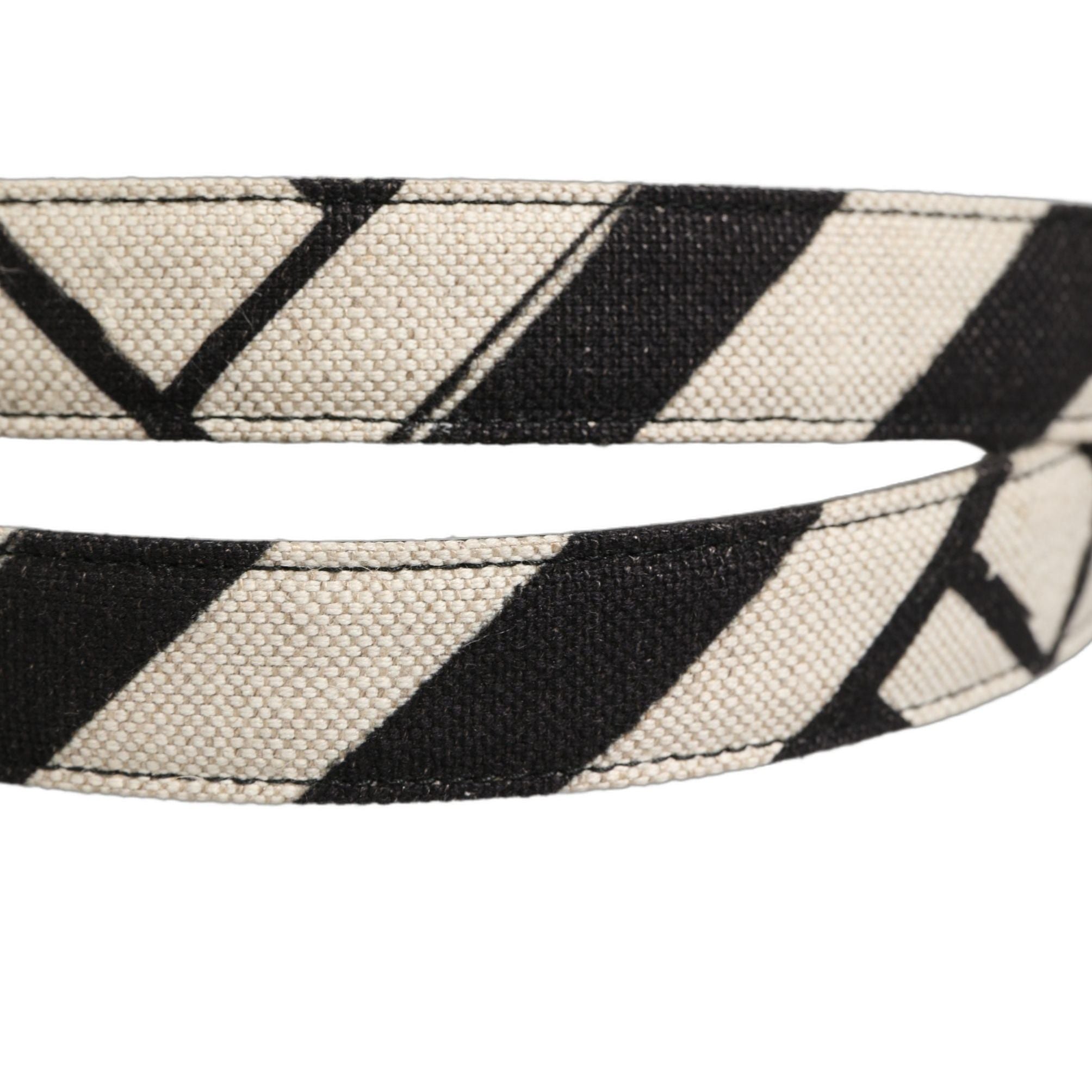 Dolce & Gabbana Black Ivory Silver Tone Metal Buckle Belt