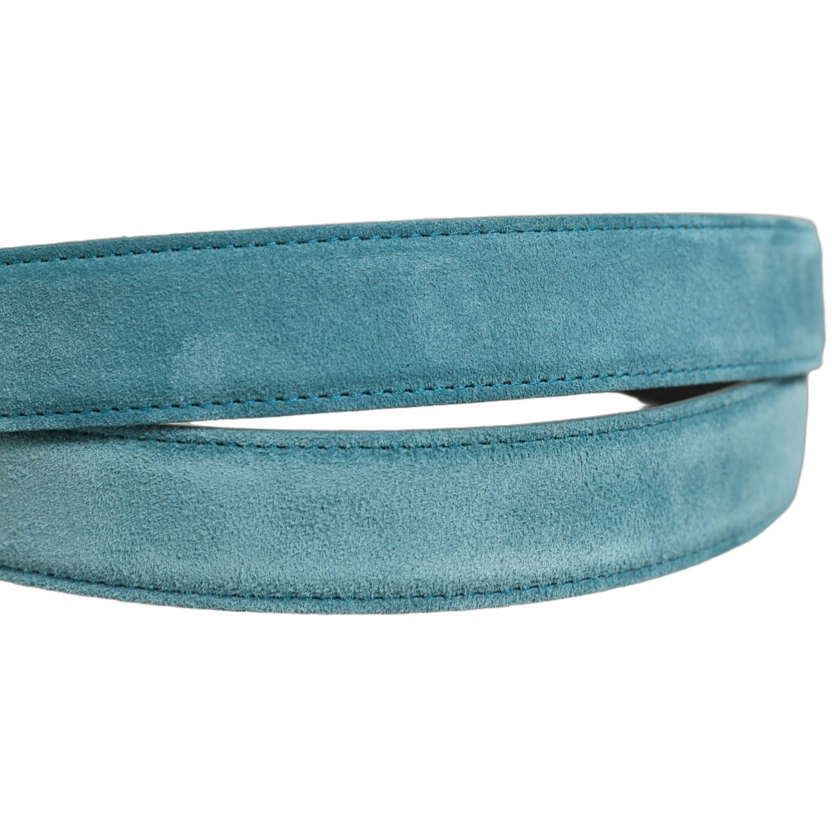 Dolce & Gabbana Men Blue Suede Gold Tone Metal Buckle Belt