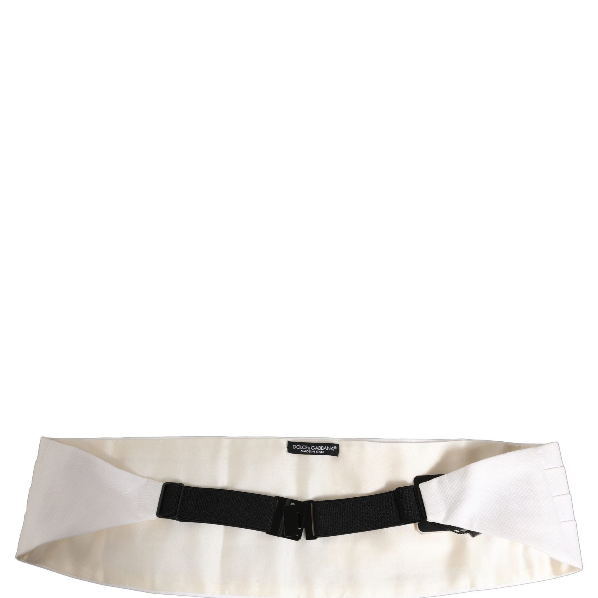 Dolce & Gabbana White Men Wide Waist Belt Cotton Cummerbund