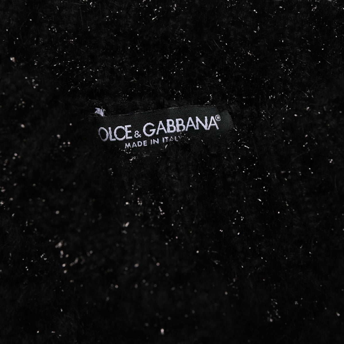 Dolce & Gabbana Men Black Cashmere Knitted Neck Warmer Scarf