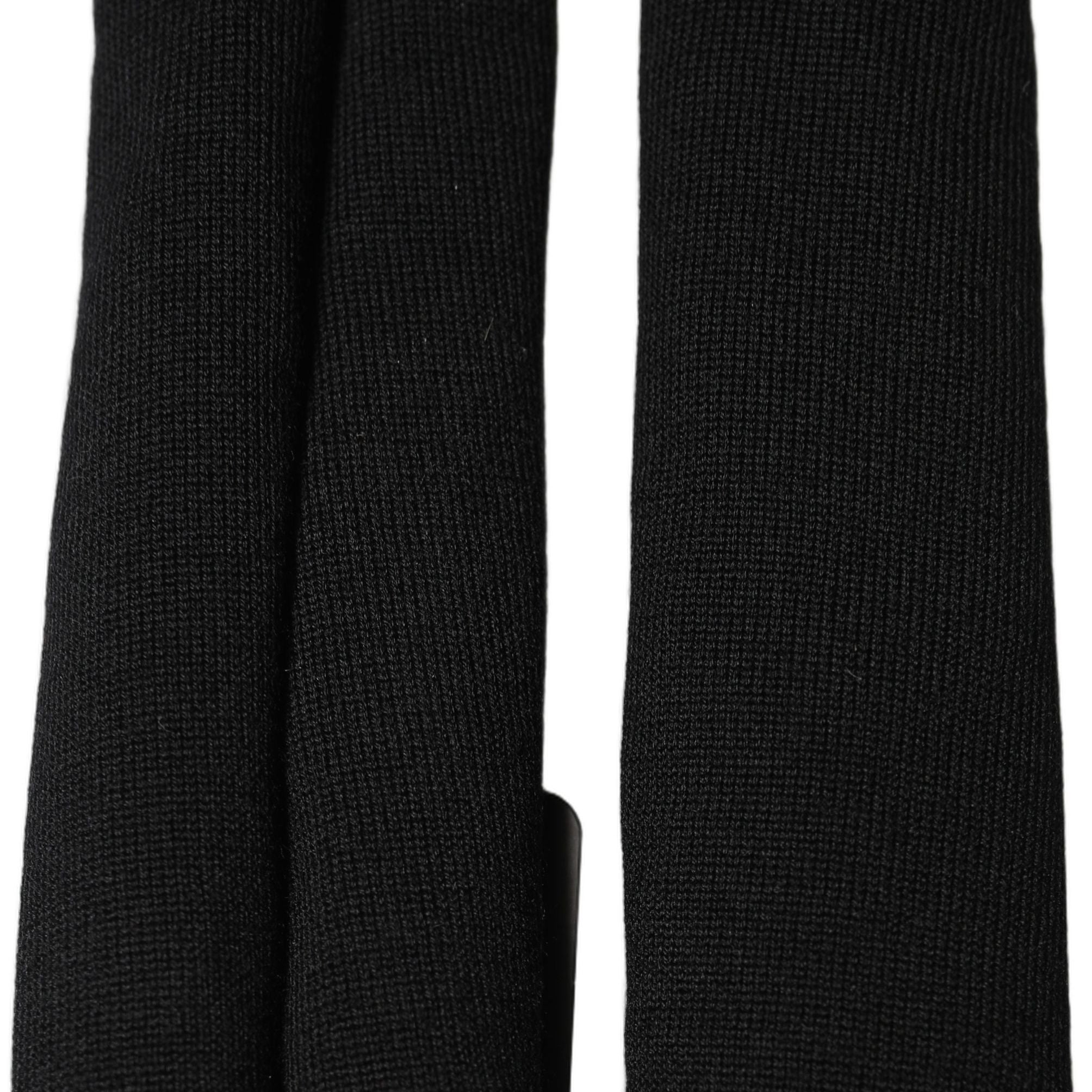 Dolce & Gabbana Men Black Wool Knitted Skinny Foulard Scarf