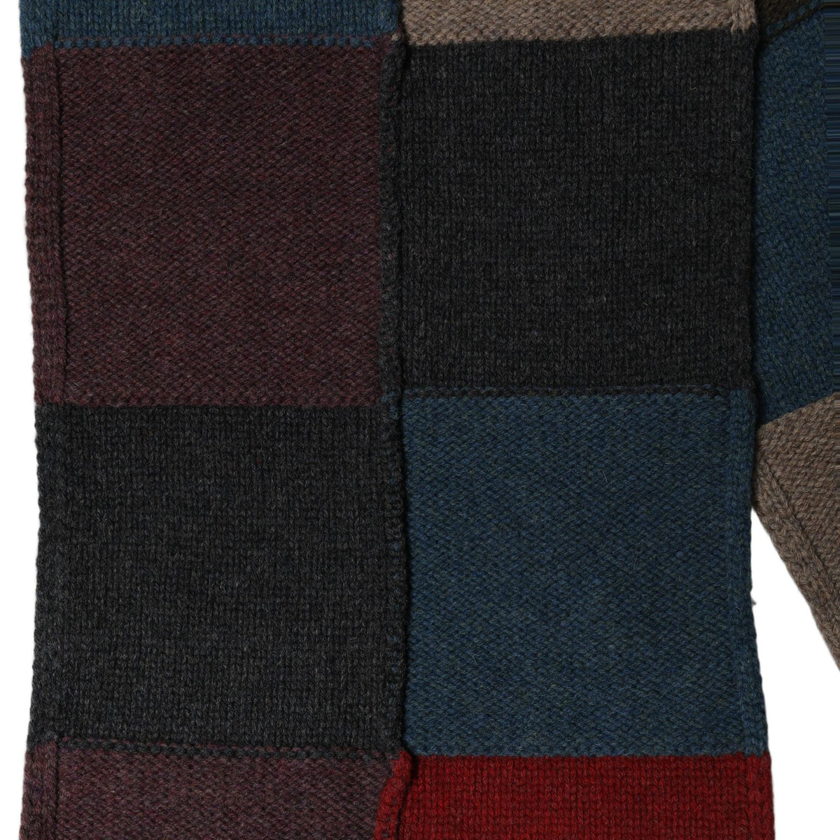 Dolce & Gabbana Multicolor Patchwork Knitted Foulard Scarf