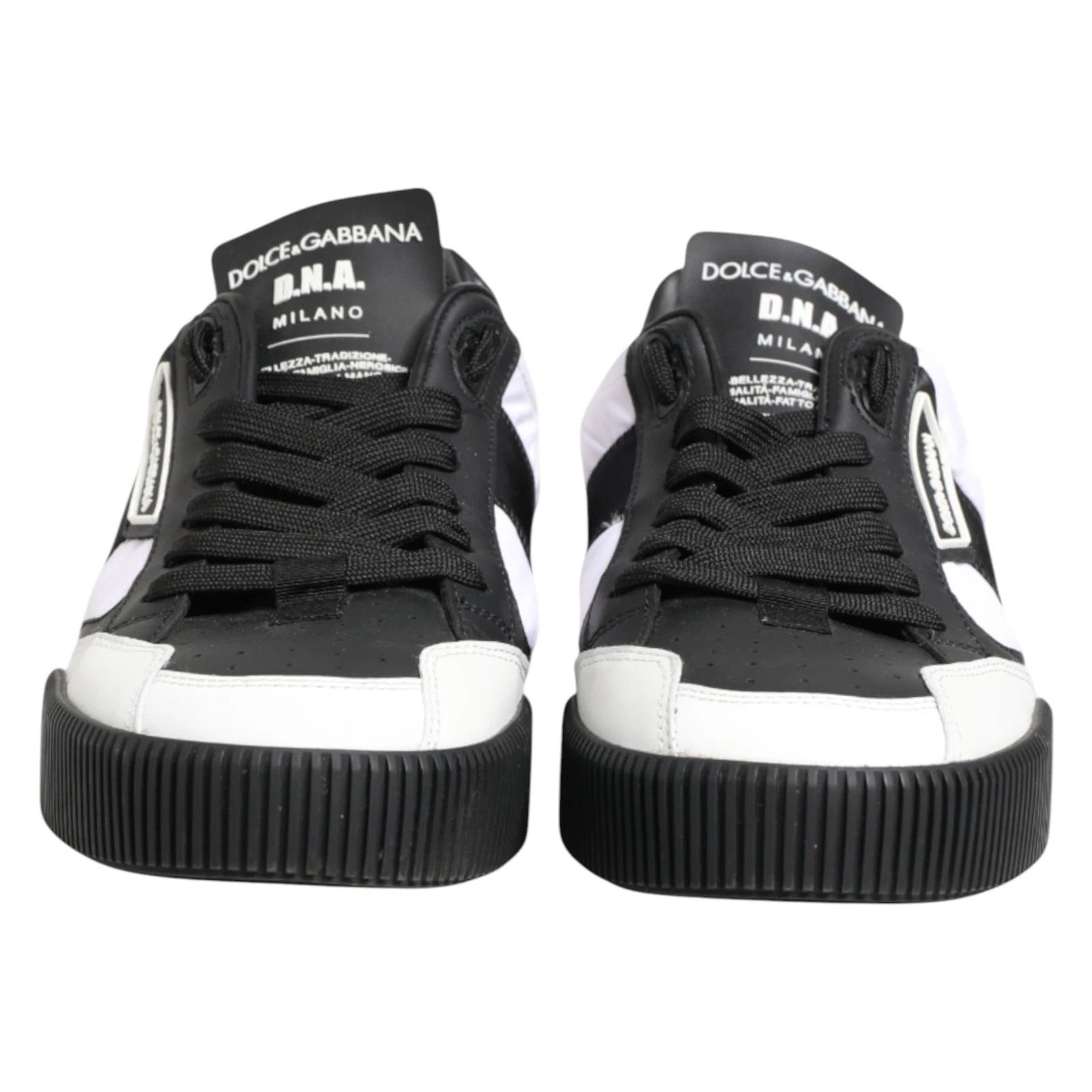 Dolce & Gabbana Black White MIAMI Low Top Men Sneakers Shoes