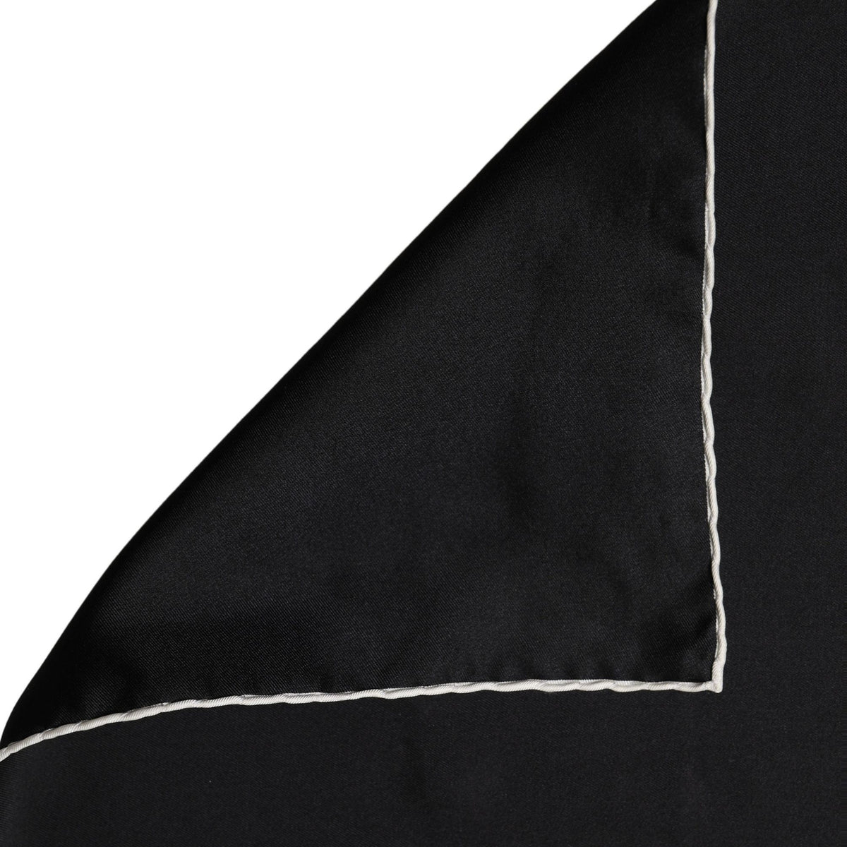 Dolce & Gabbana Men Black Silk Pocket Square Foulard Scarf