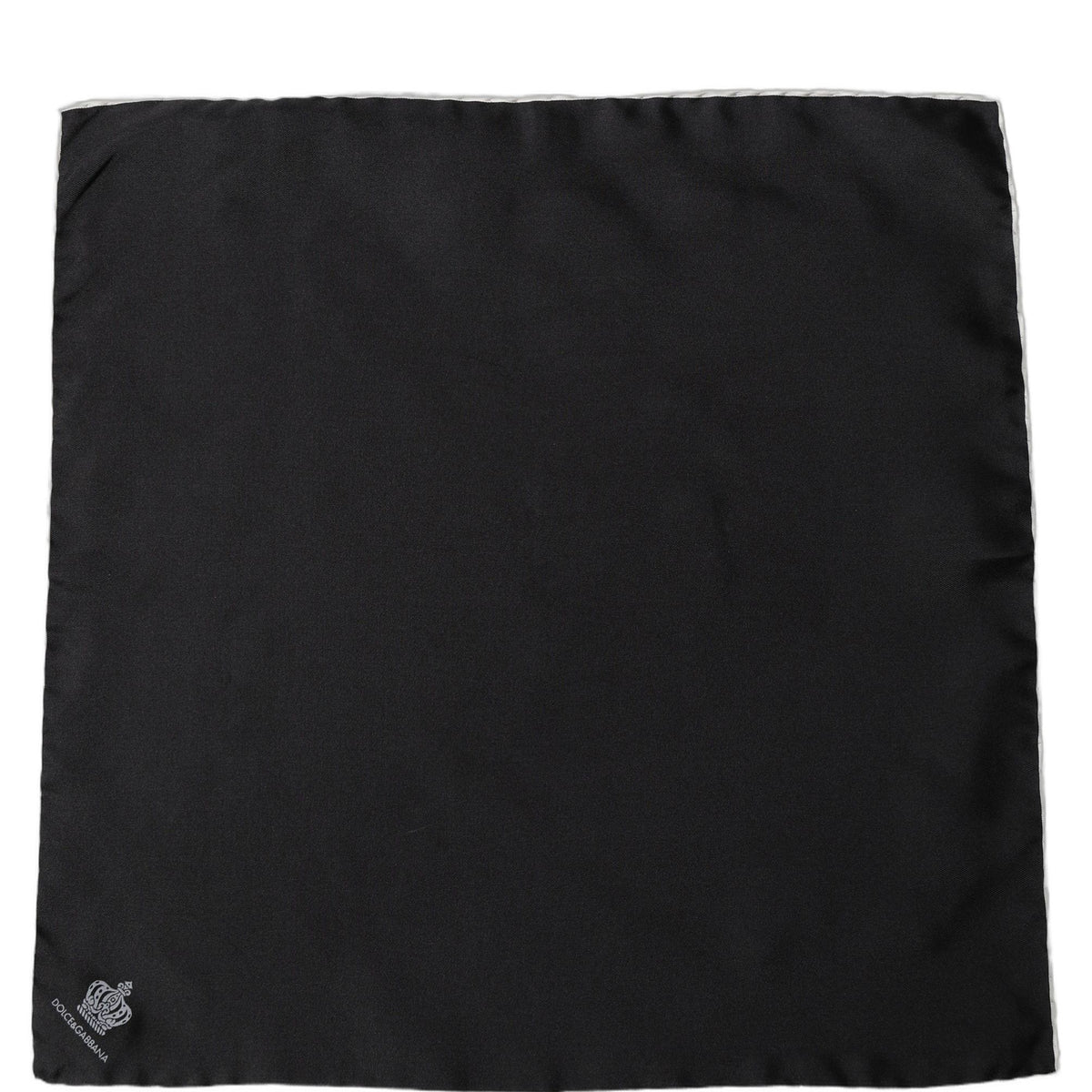 Dolce & Gabbana Men Black Silk Pocket Square Foulard Scarf