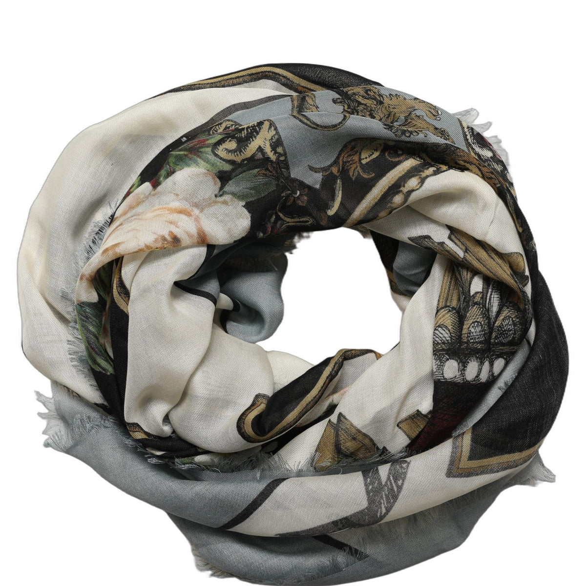 Dolce & Gabbana Men Multicolor King of Hearts Square Foulard Scarf