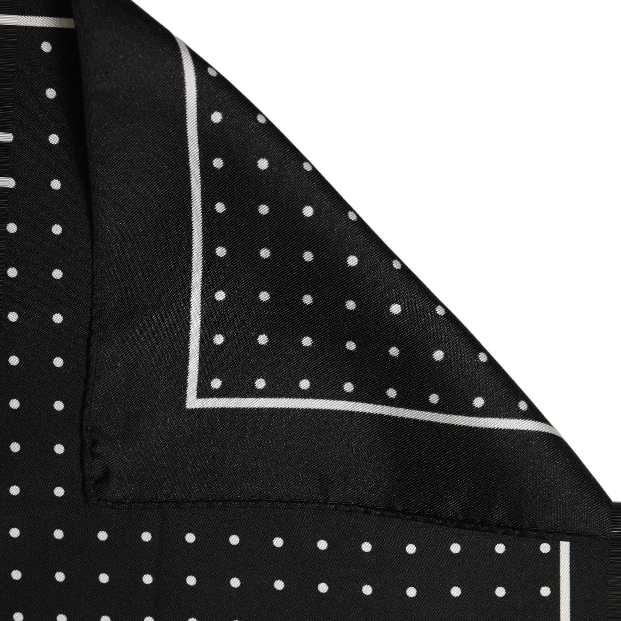 Dolce & Gabbana Black Polka Dot Pocket Square Foulard Scarf