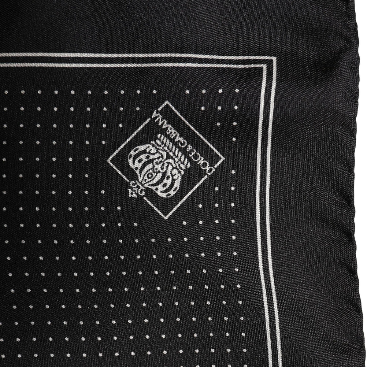 Dolce & Gabbana Black Polka Dot Pocket Square Foulard Scarf