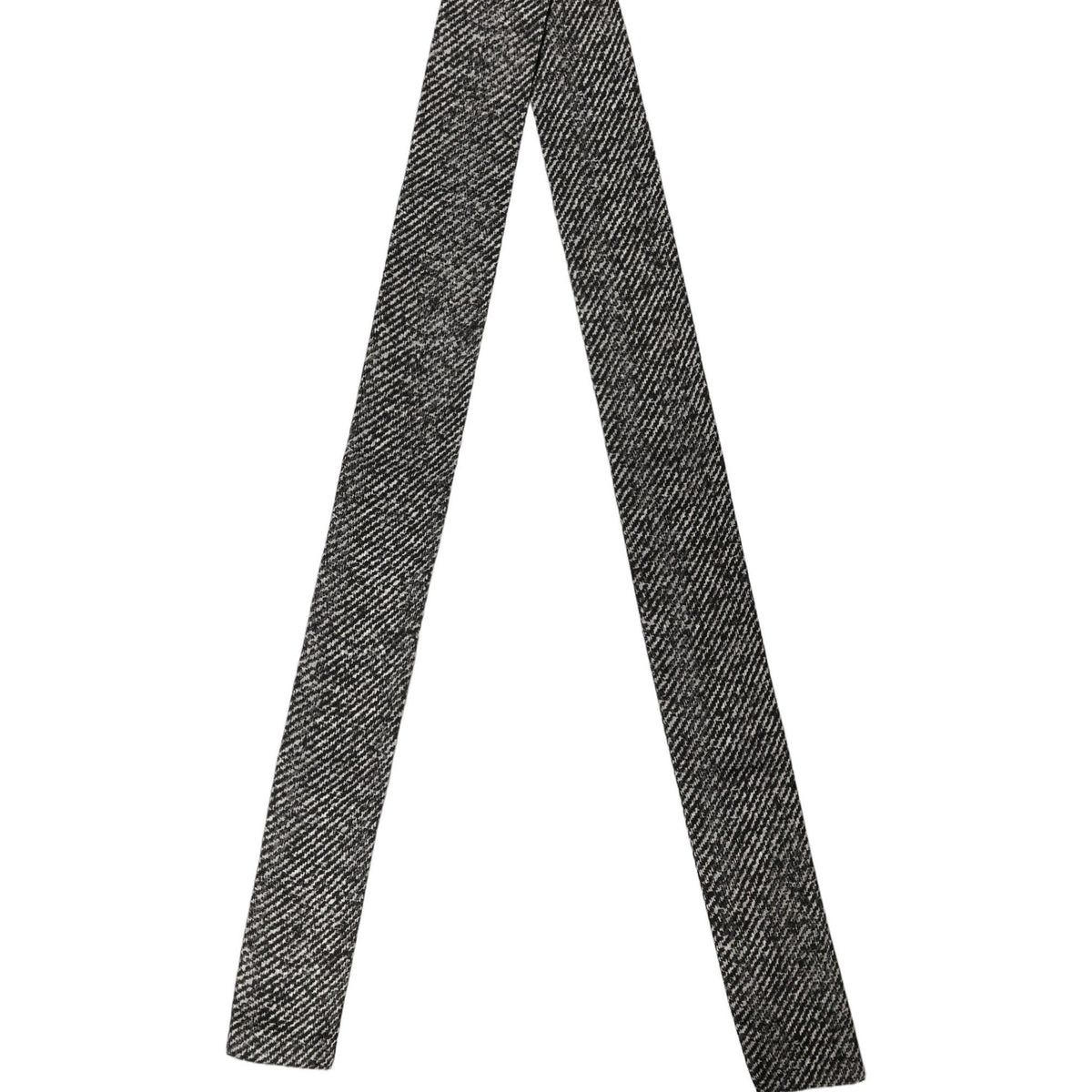 Dolce & Gabbana Black White Herringbone Tweed Shawl Scarf