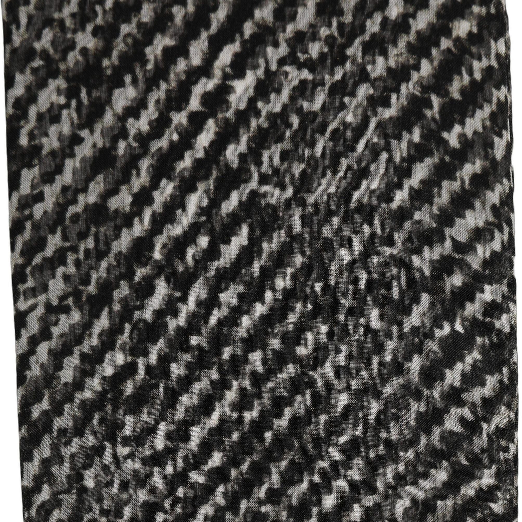 Dolce & Gabbana Black White Herringbone Tweed Shawl Scarf