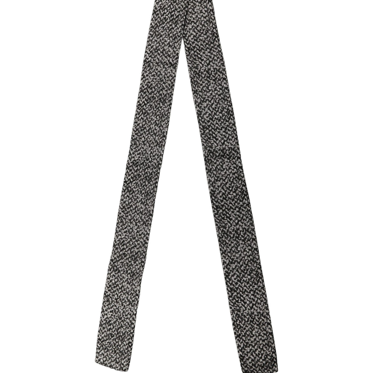 Dolce & Gabbana Black White Herringbone Tweed Shawl Scarf