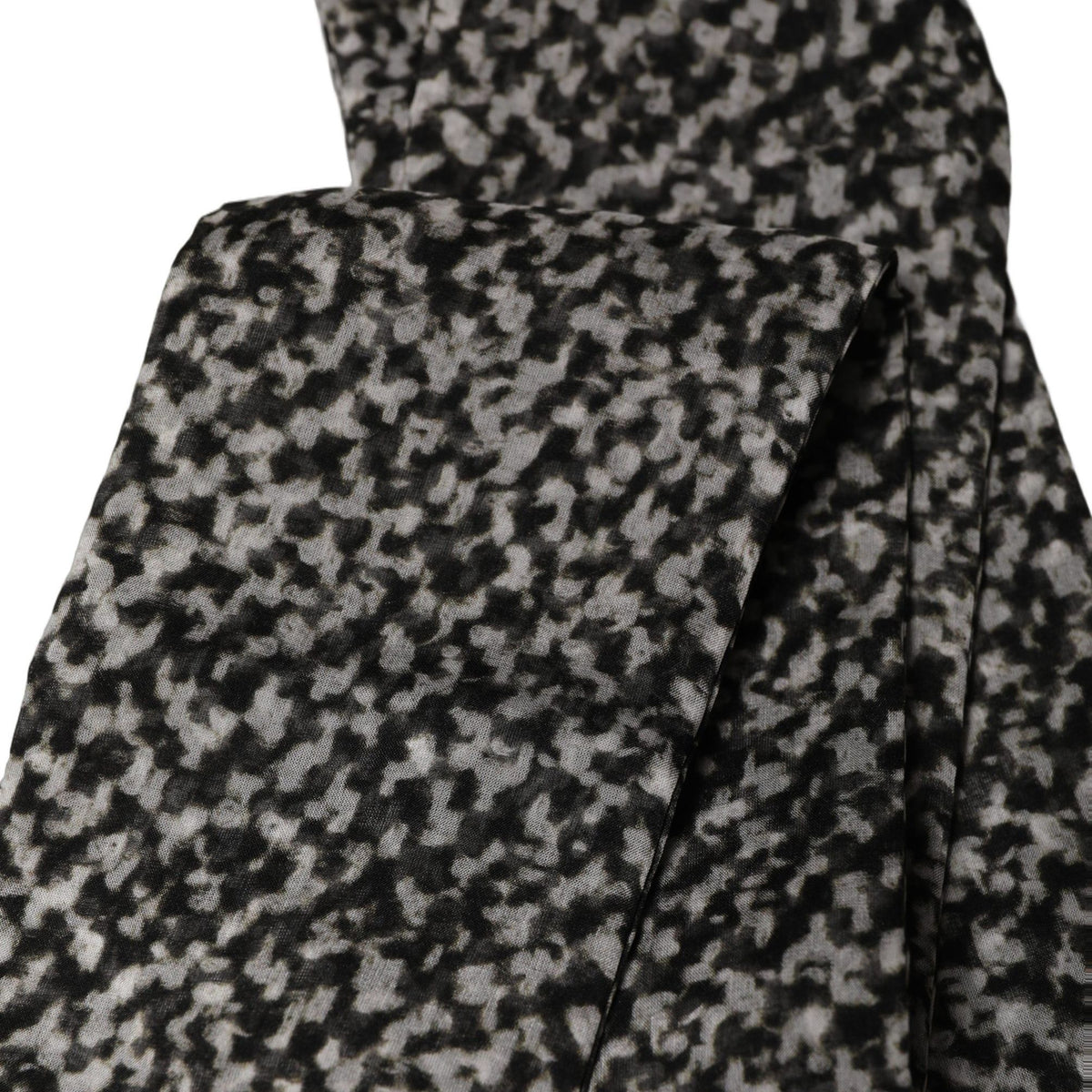 Dolce & Gabbana Black White Herringbone Tweed Shawl Scarf