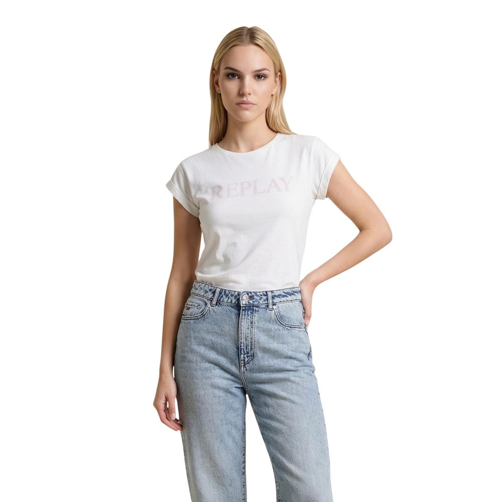 Replay White Cotton T-Shirt