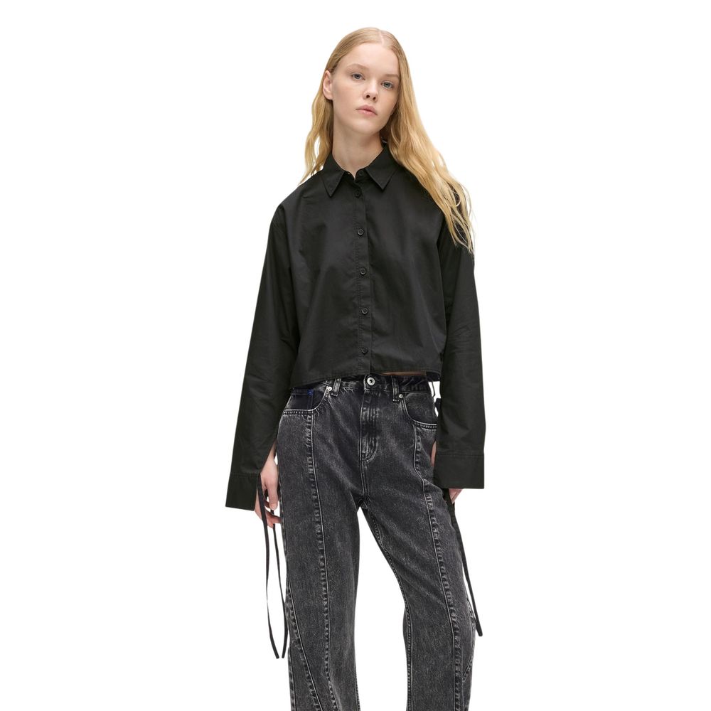 Karl Lagerfeld Black Organic Cotton Blouse