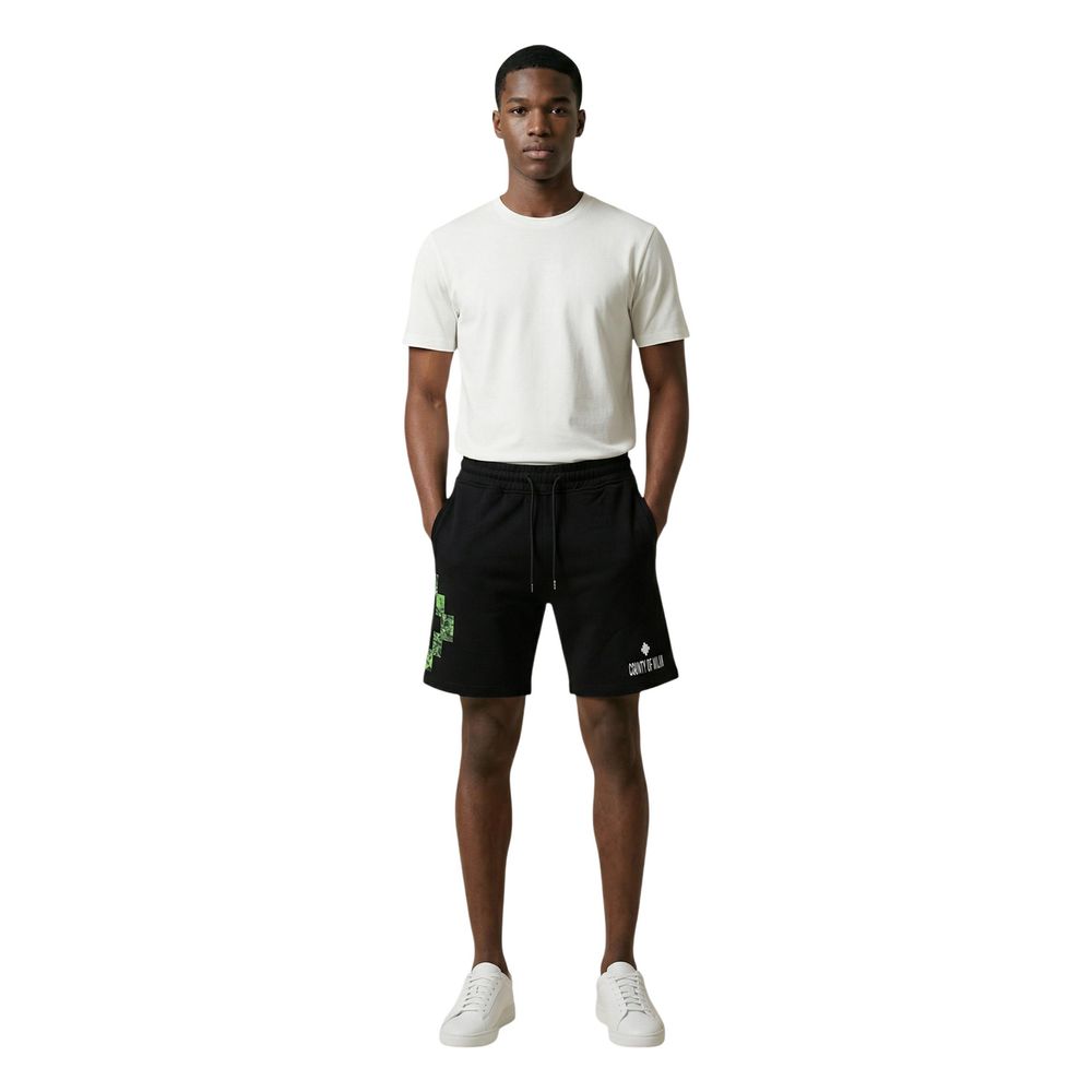 County of Milan Black Cotton Bermuda Shorts
