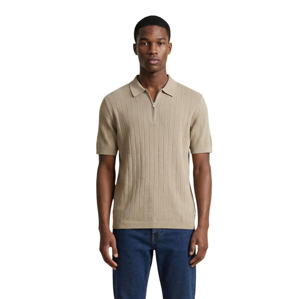 Armani Exchange Beige Cotton Polo Shirt