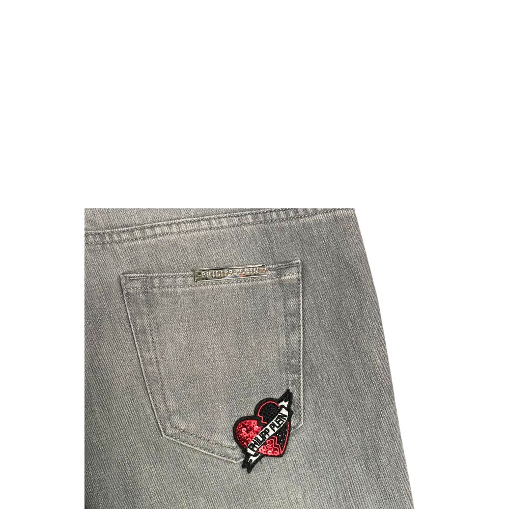 Philipp Plein Grey Cotton Women's Jeans