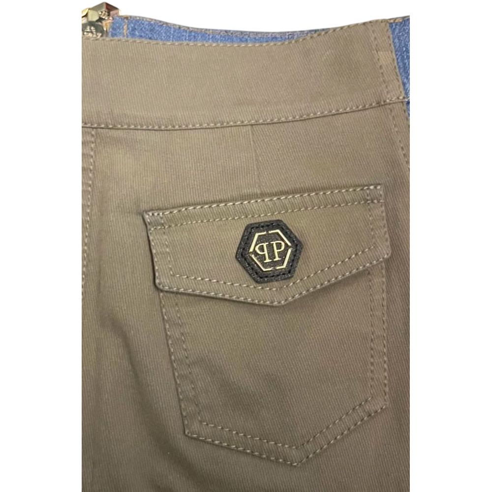 Philipp Plein Blue Cotton Women Skirt