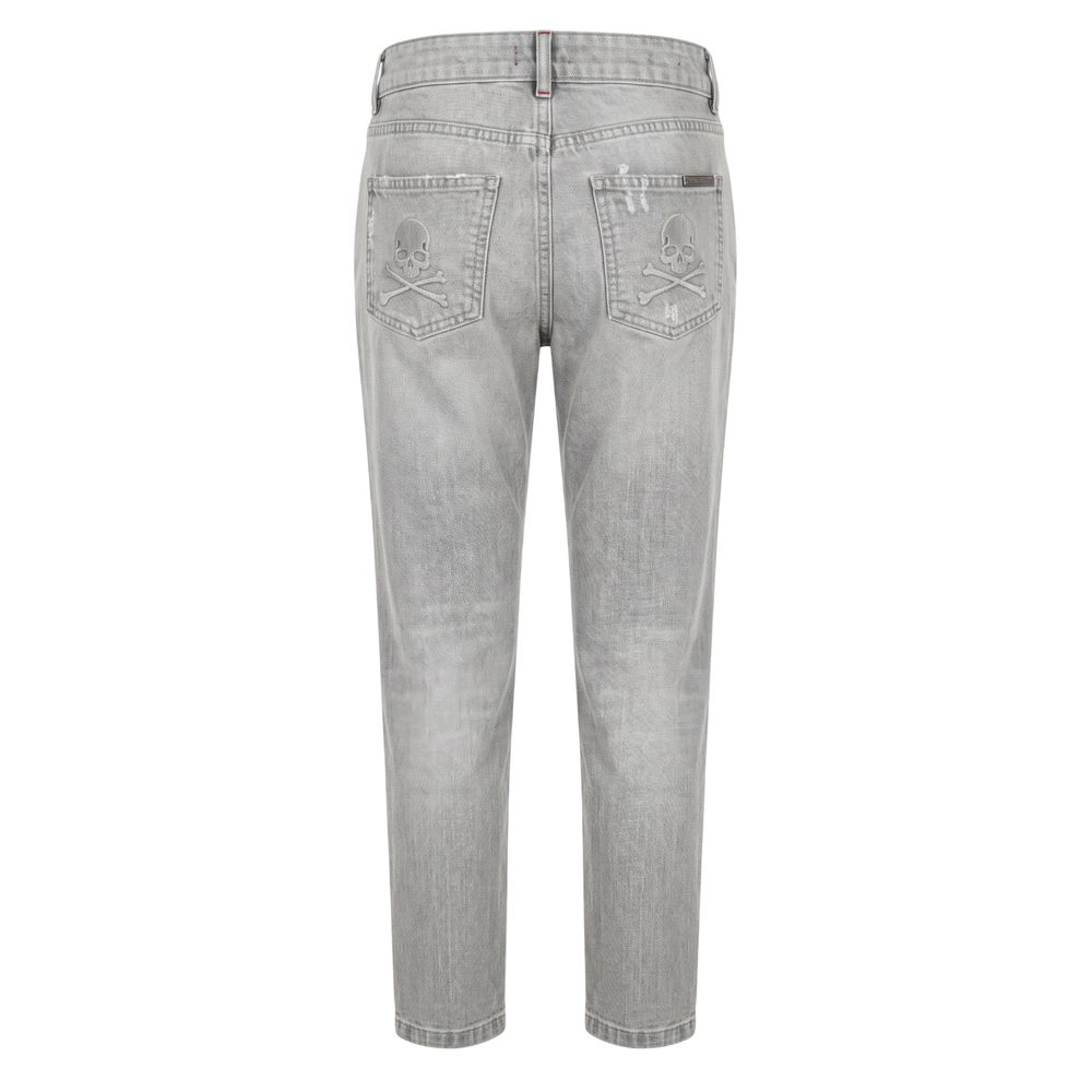 Philipp Plein Grey Fabric Women Jeans