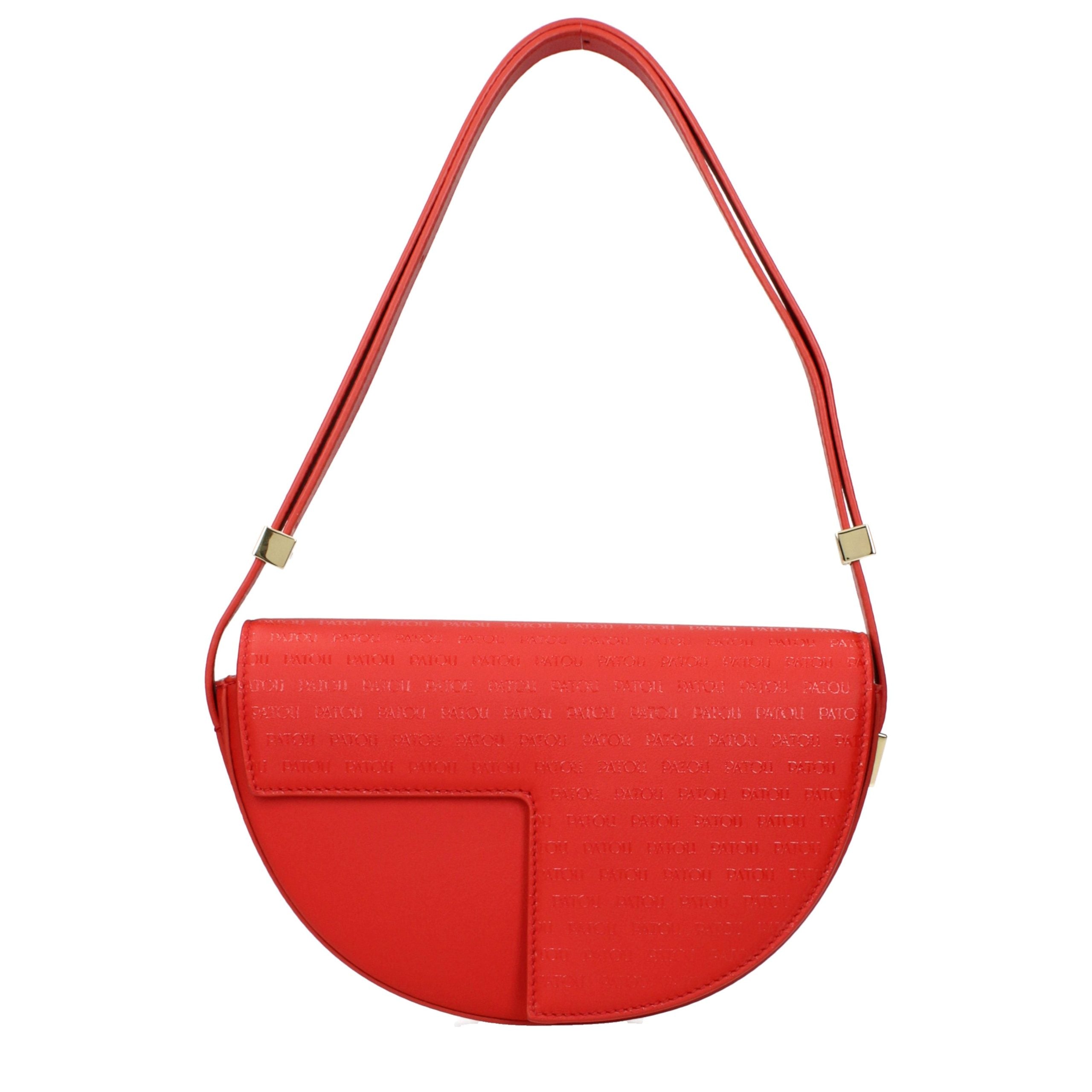Patou Red Leather Shoulder Bag