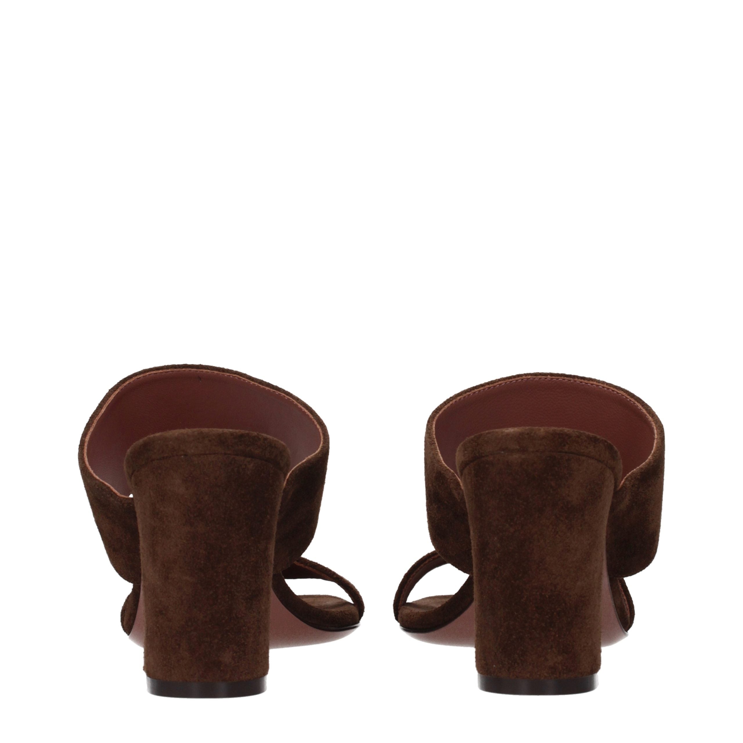 Paris Texas Brown Leather Platform Sandals
