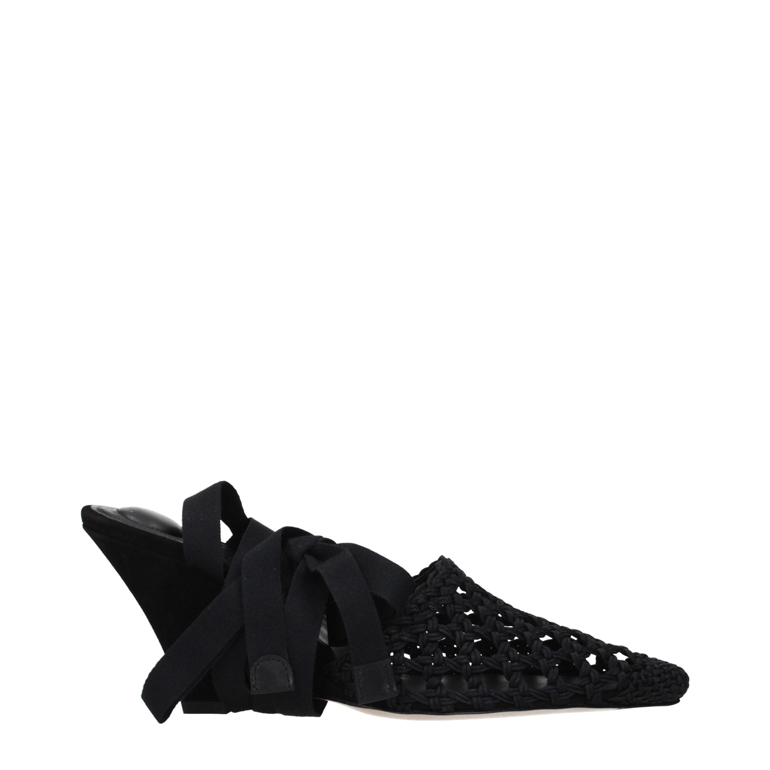 Jacquemus Black Fabric Strap-On Sandals
