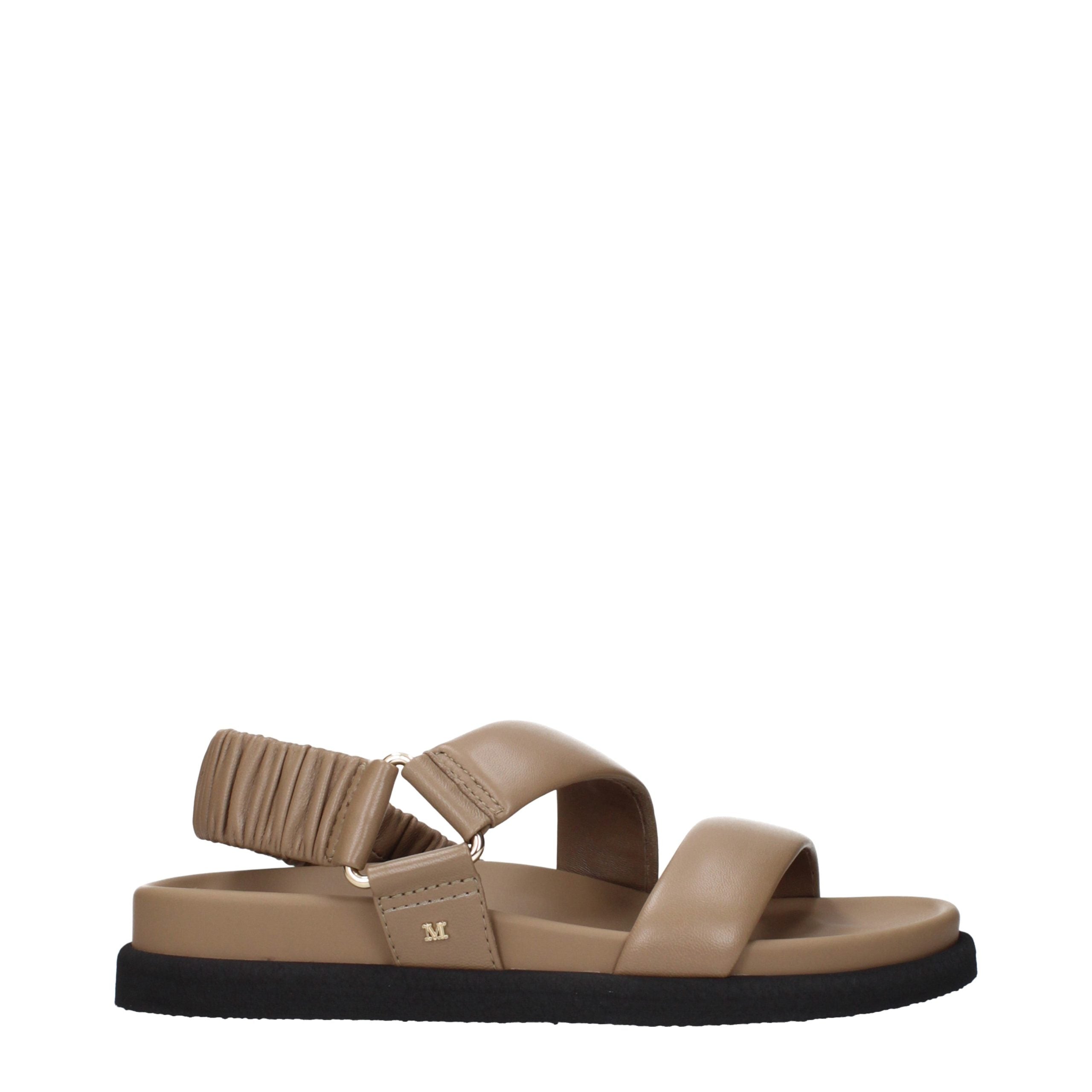 Max Mara Brown Leather Flat Sandals