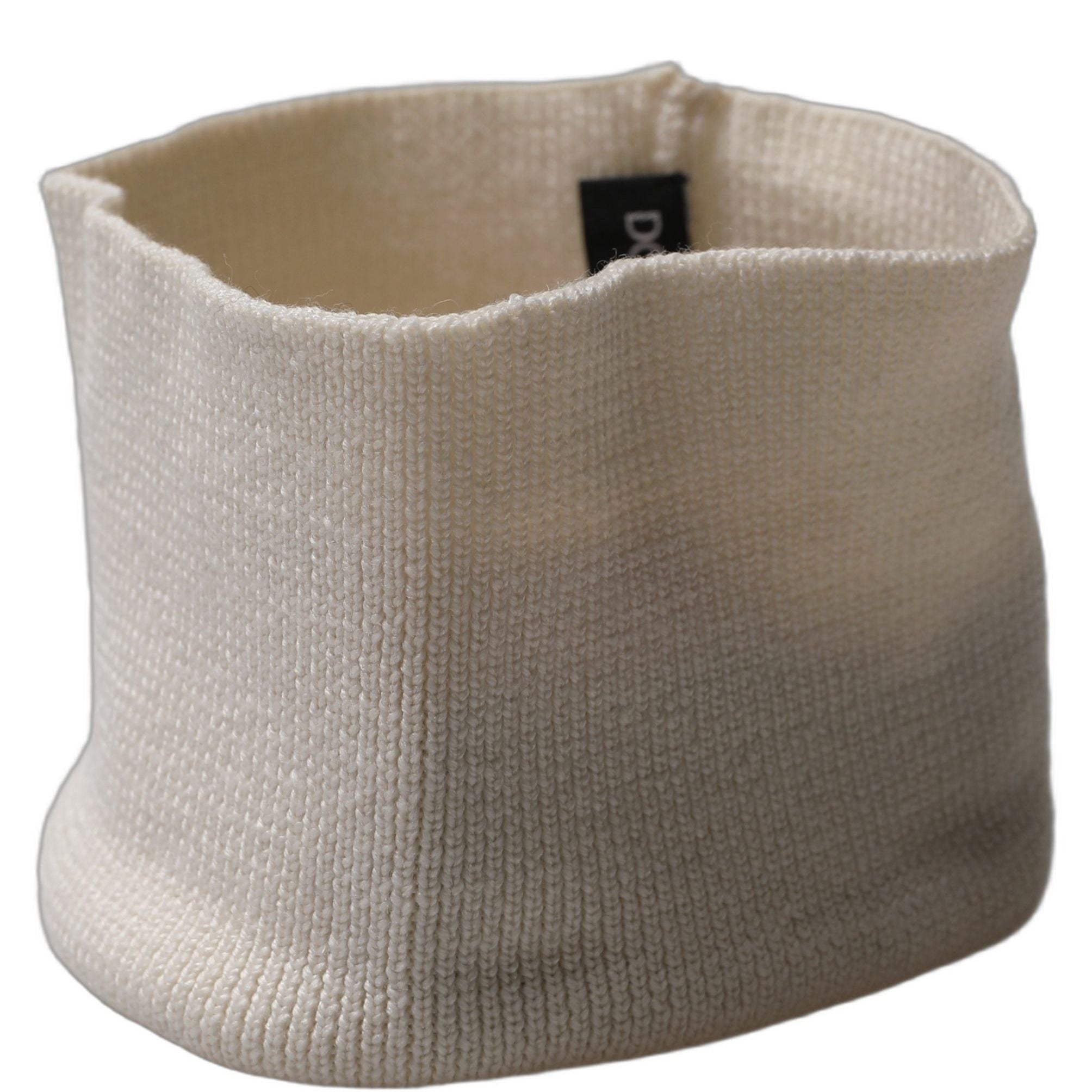 Dolce & Gabbana Men White Polyester Knitted Neck Warmer Scarf