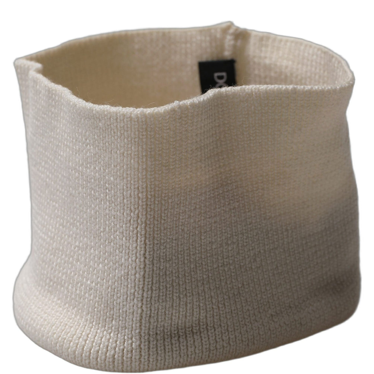 Dolce & Gabbana Men White Polyester Knitted Neck Warmer Scarf