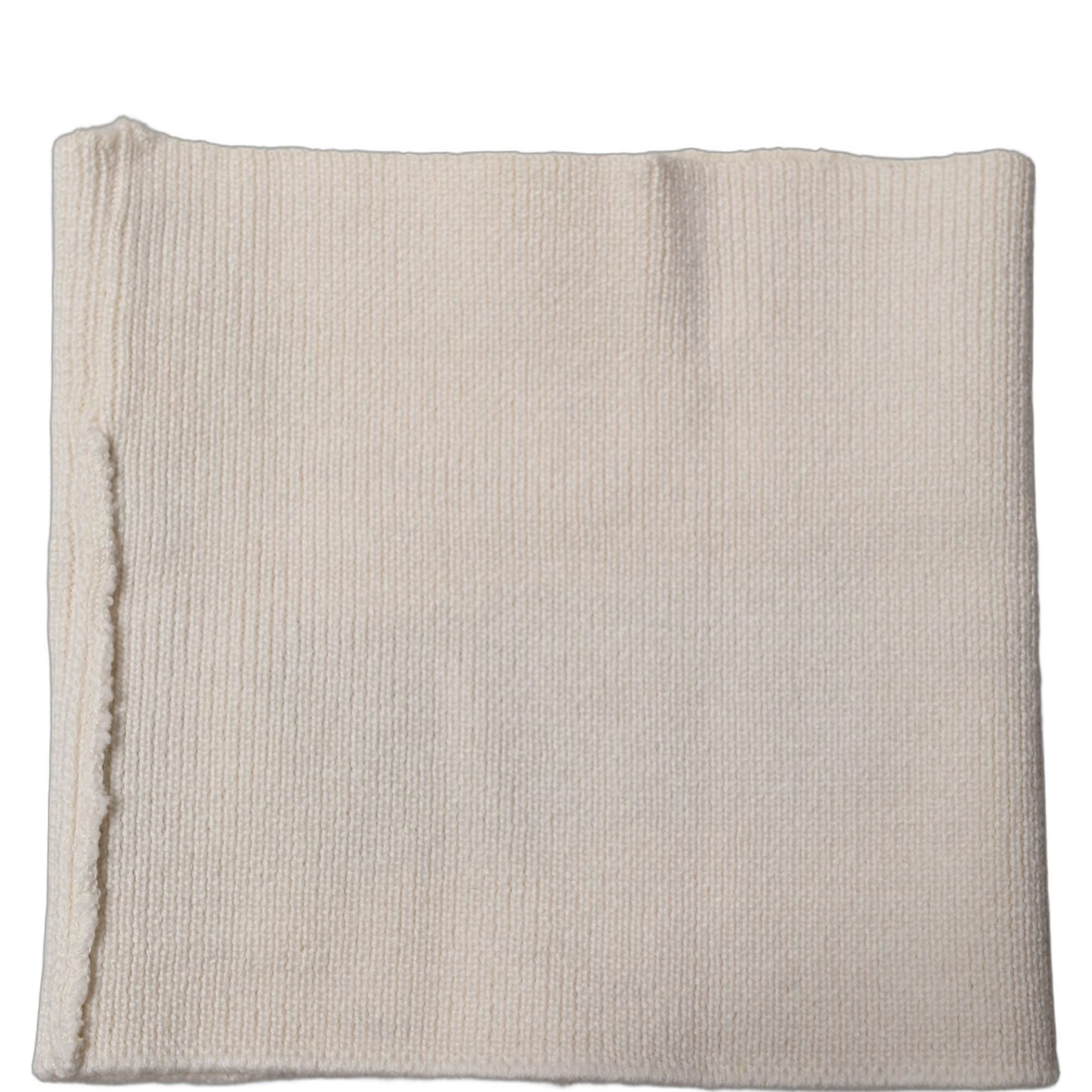 Dolce & Gabbana Men White Polyester Knitted Neck Warmer Scarf