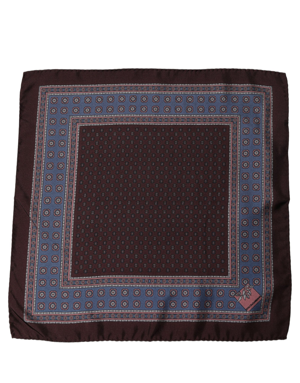 Dolce & Gabbana Maroon Geometric Handkerchief Pocket Scarf