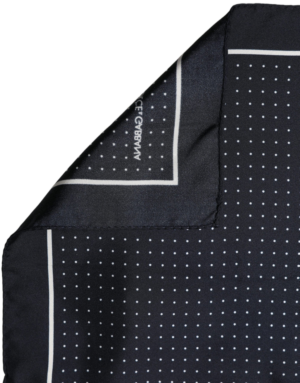 Dolce & Gabbana Blue Silk Polka Dot Handkerchief Pocket Scarf