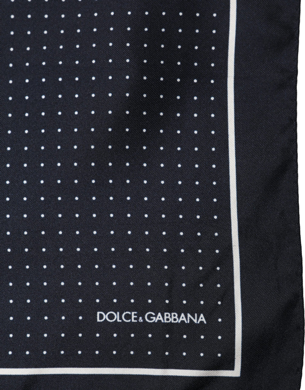 Dolce & Gabbana Blue Silk Polka Dot Handkerchief Pocket Scarf