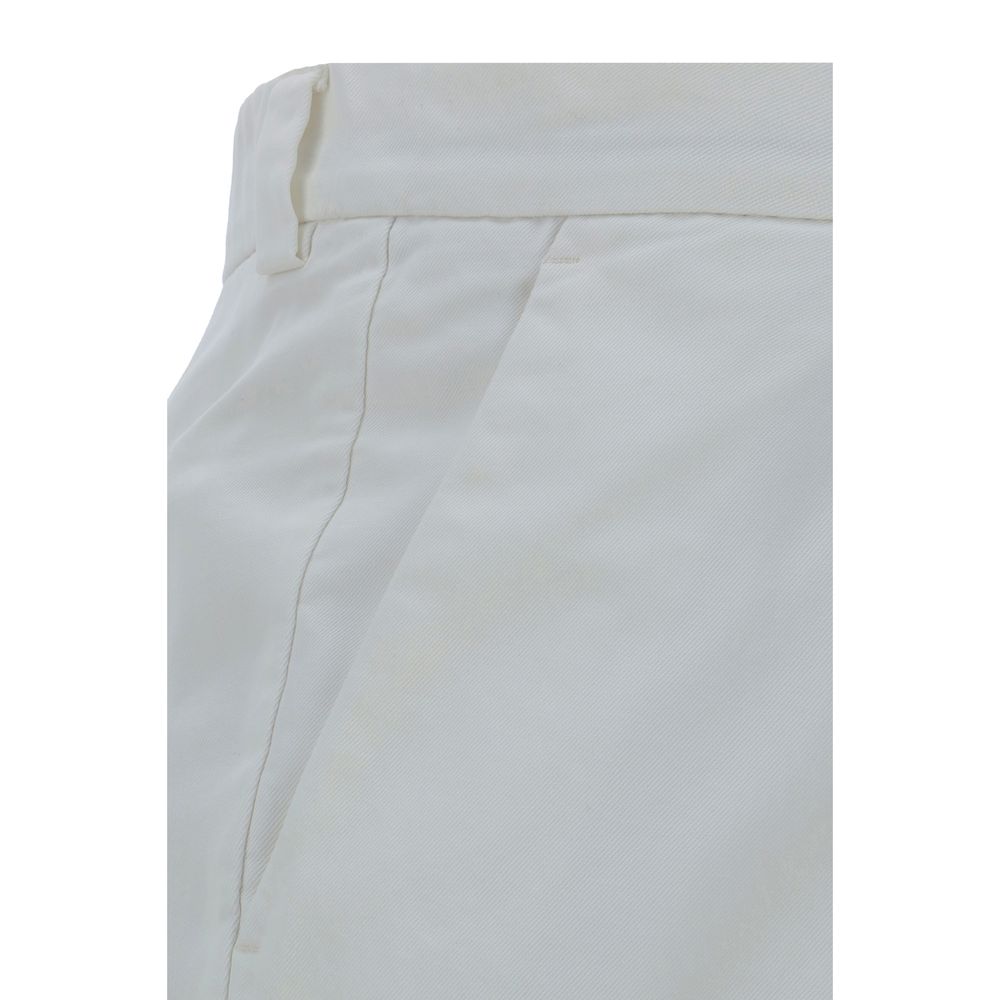 Brunello Cucinelli White Cotton Casual Pants