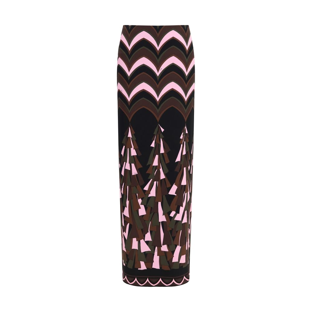 Emilio Pucci Multicolor Polyamide Long Skirt
