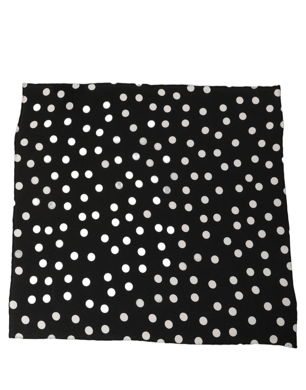 Dolce & Gabbana Black White Polka Dot Square Foulard Scarf