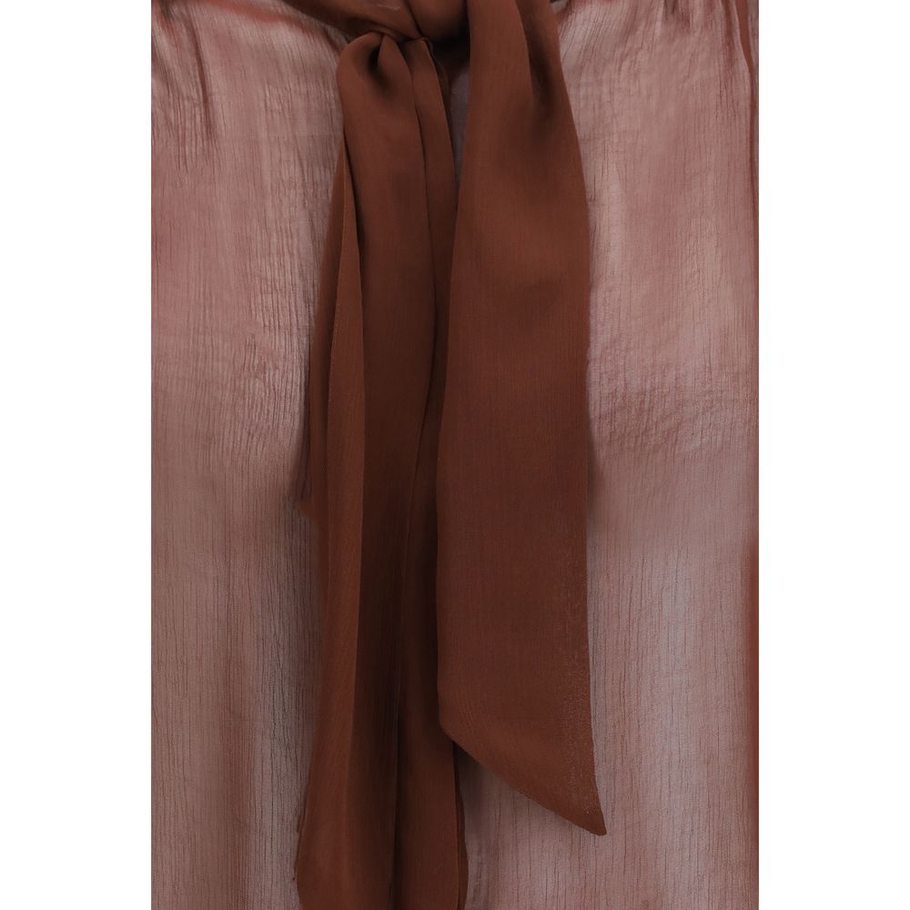 Lardini Brown Viscose Blouse